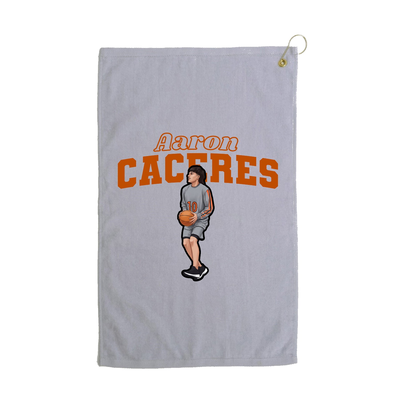 Golf Towel — Name Arch in Grey