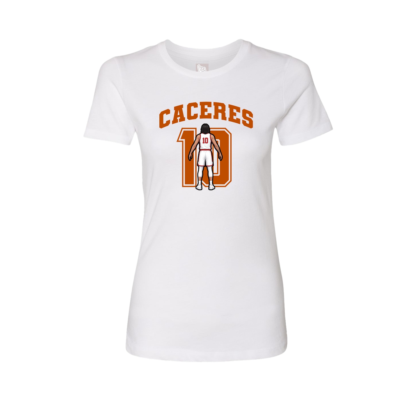 Fitted Women's Tee — Number in White