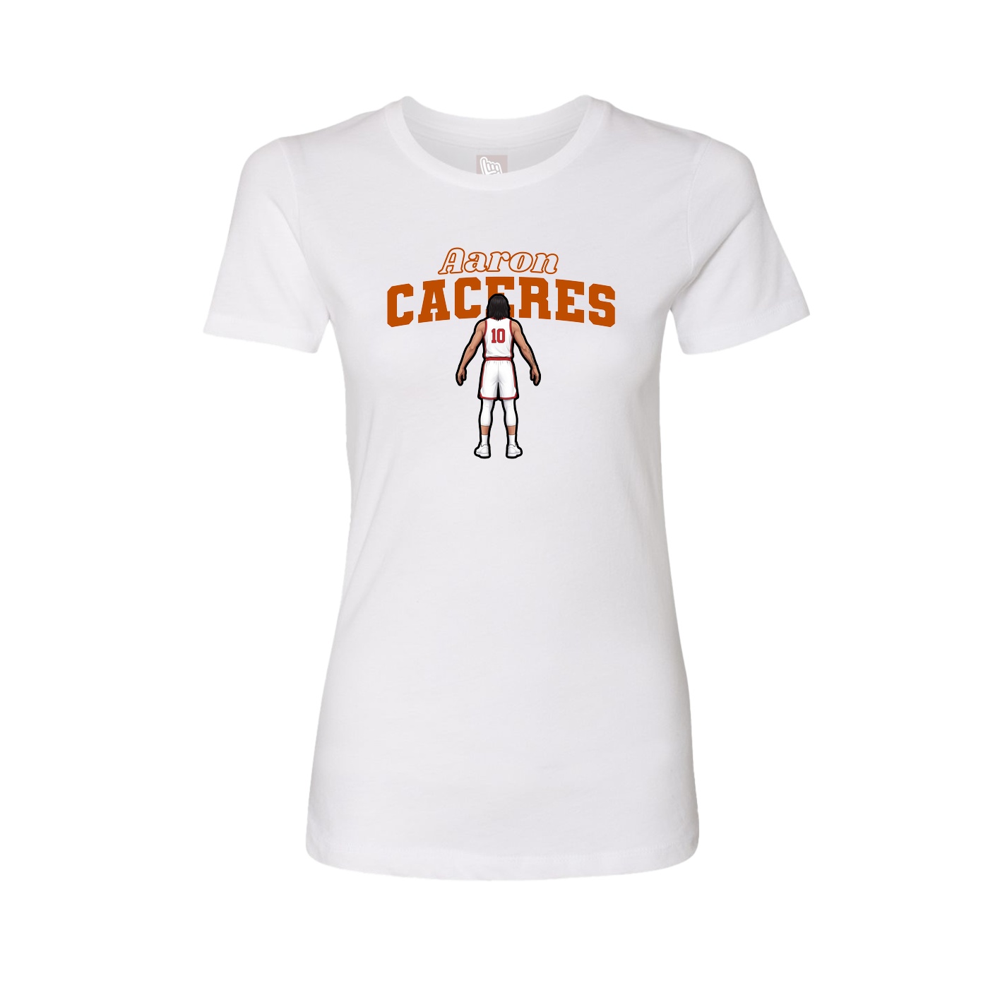 Fitted Women's Tee — Name Arch in White