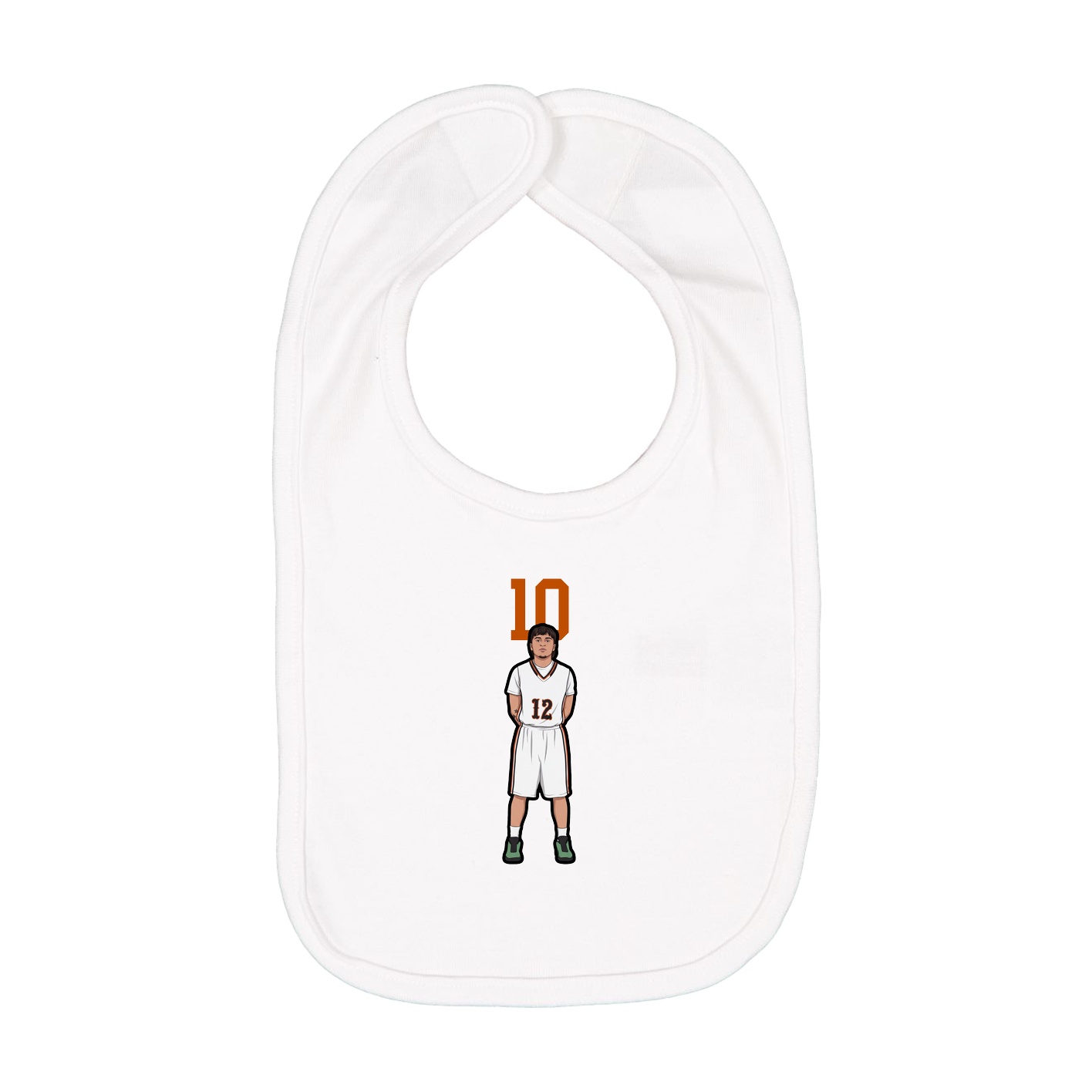 Infant Bib — Number Top in White