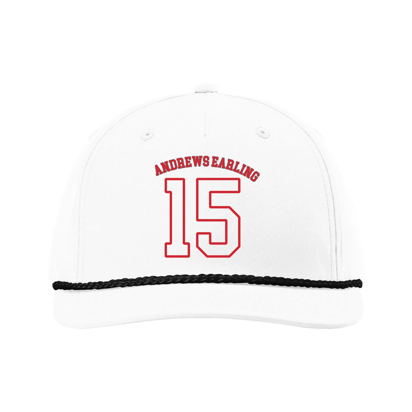 Five-Panel Classic Rope Cap — Shirsey Arch in White