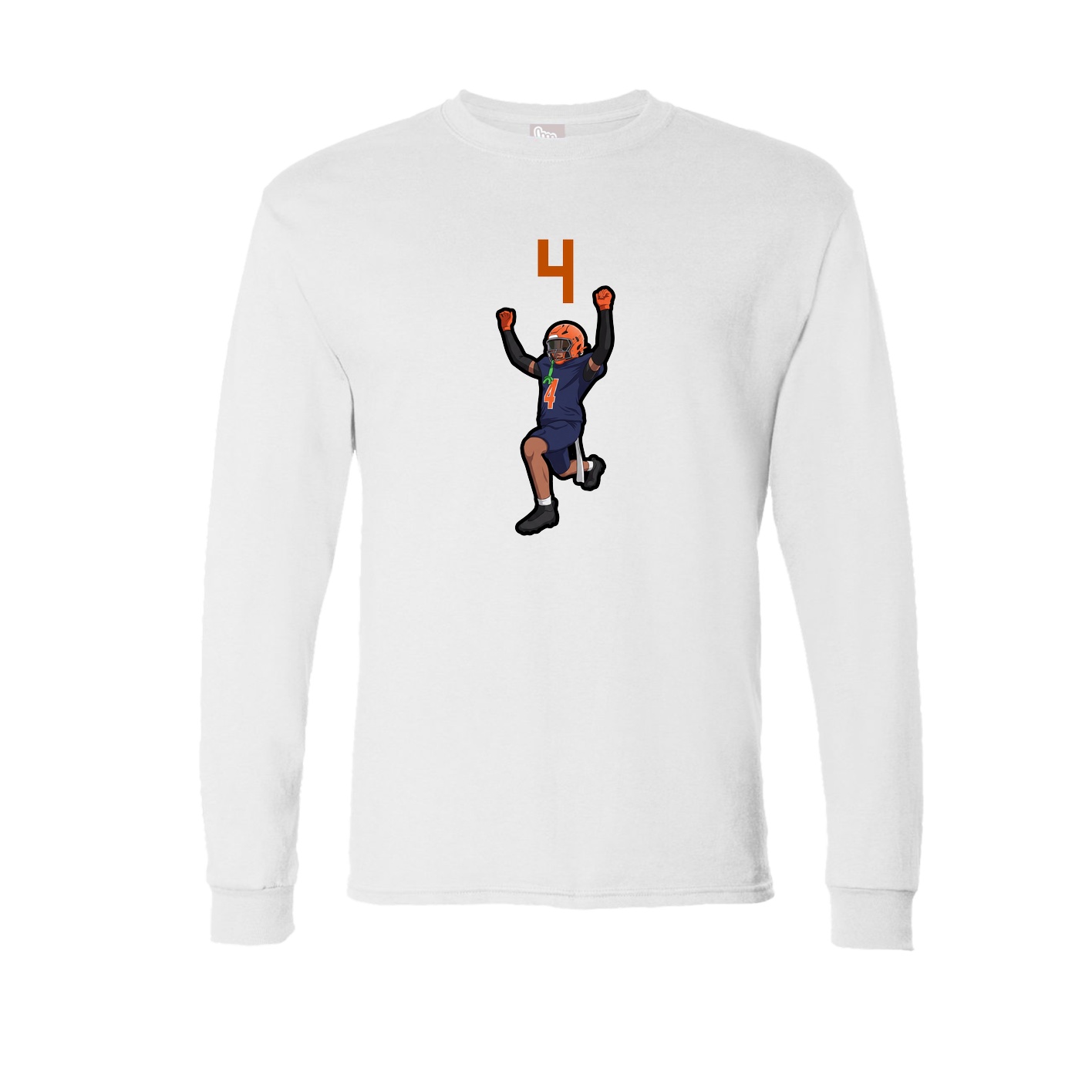 Long Sleeve Tee — Number Top in White