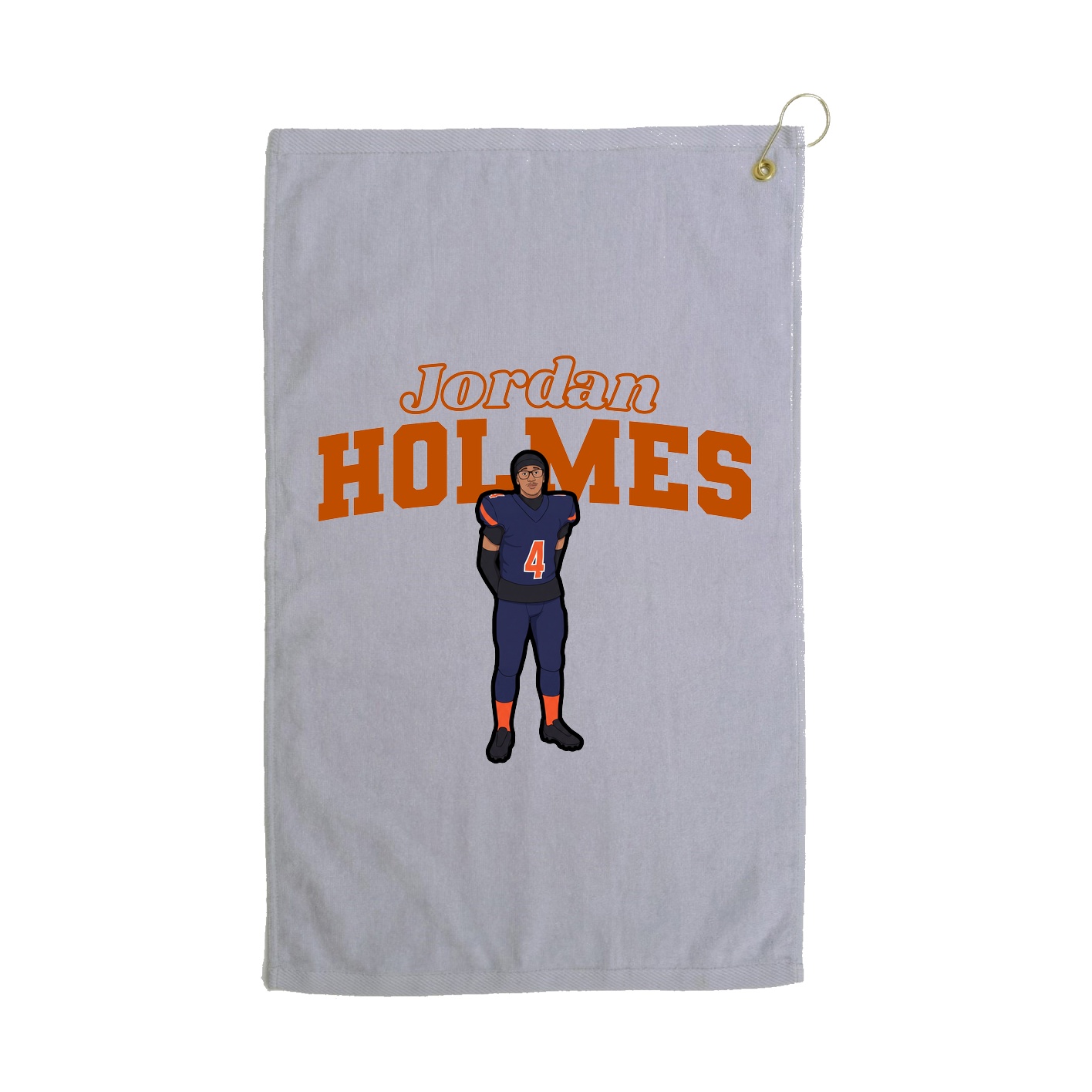Golf Towel — Name Arch in Grey