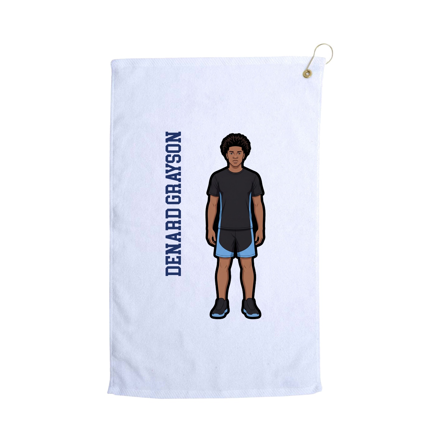 Golf Towel — Name Vertical in White