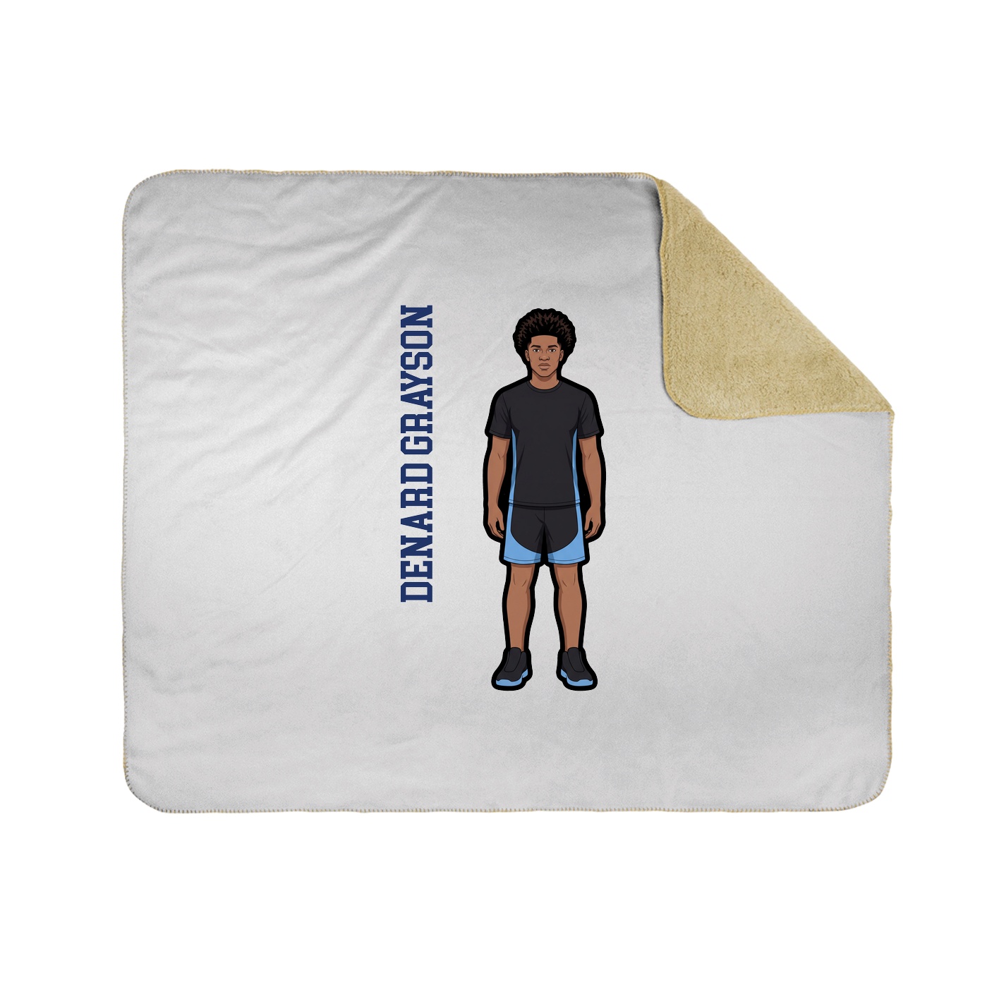 Throw Blanket — Name Vertical in White