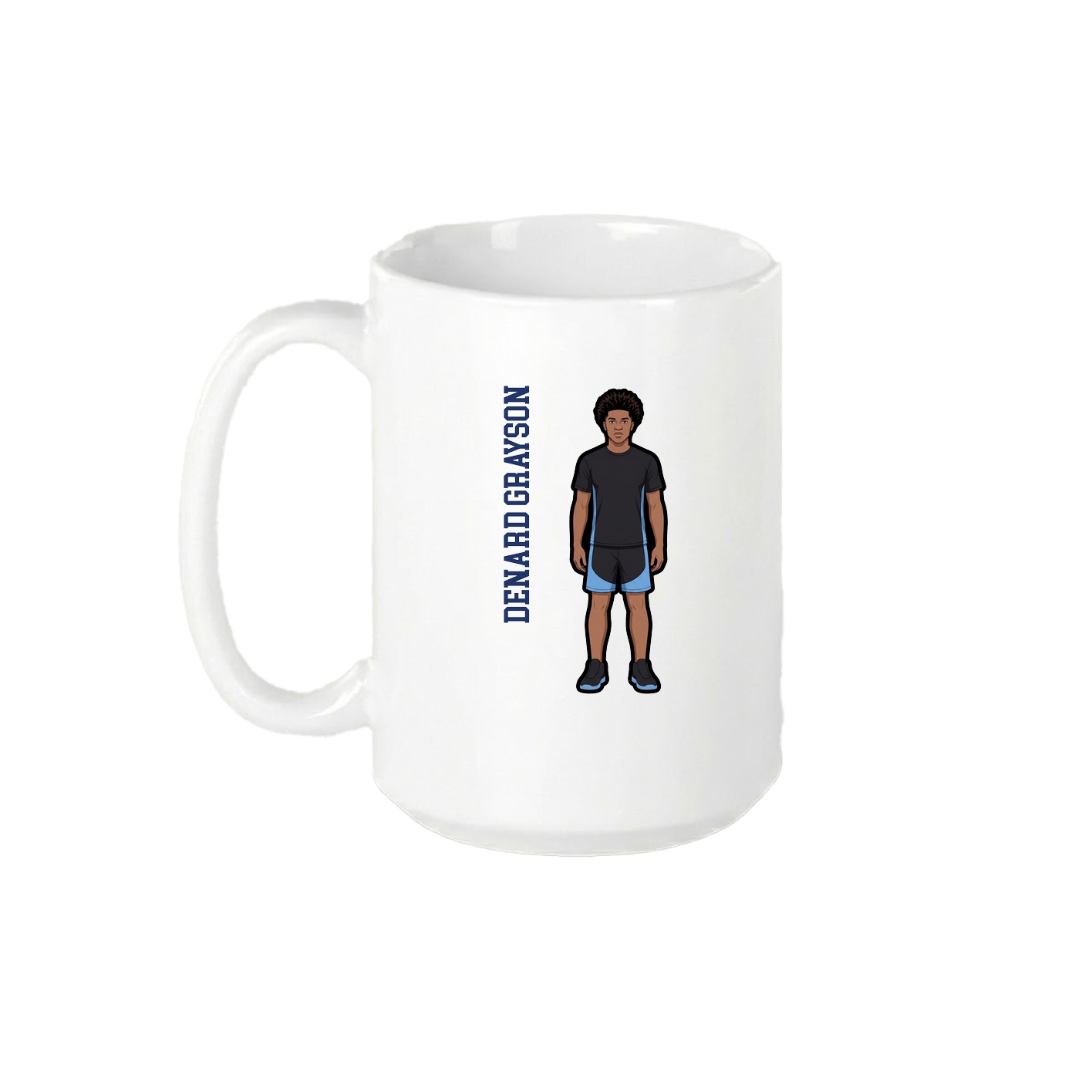 15oz Coffee Mug — Name Vertical in White