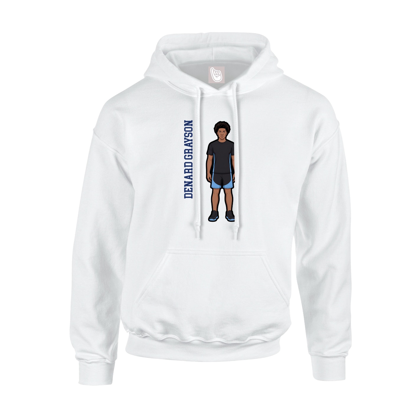 Youth Hoodie — Name Vertical in White