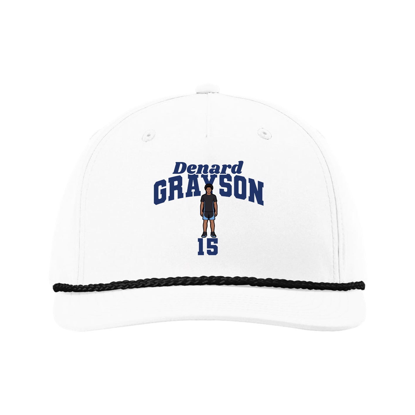 Five-Panel Classic Rope Cap — Signature Arch in White