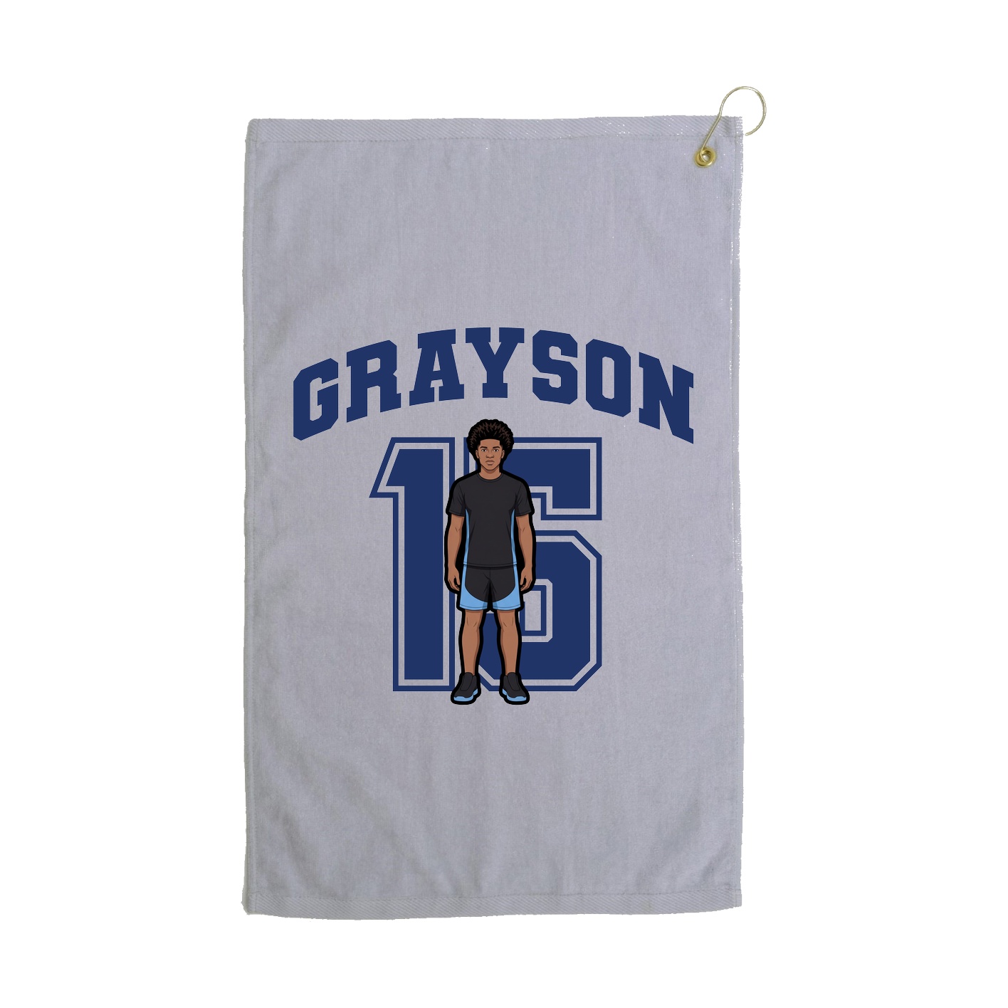 Golf Towel — Number in Grey