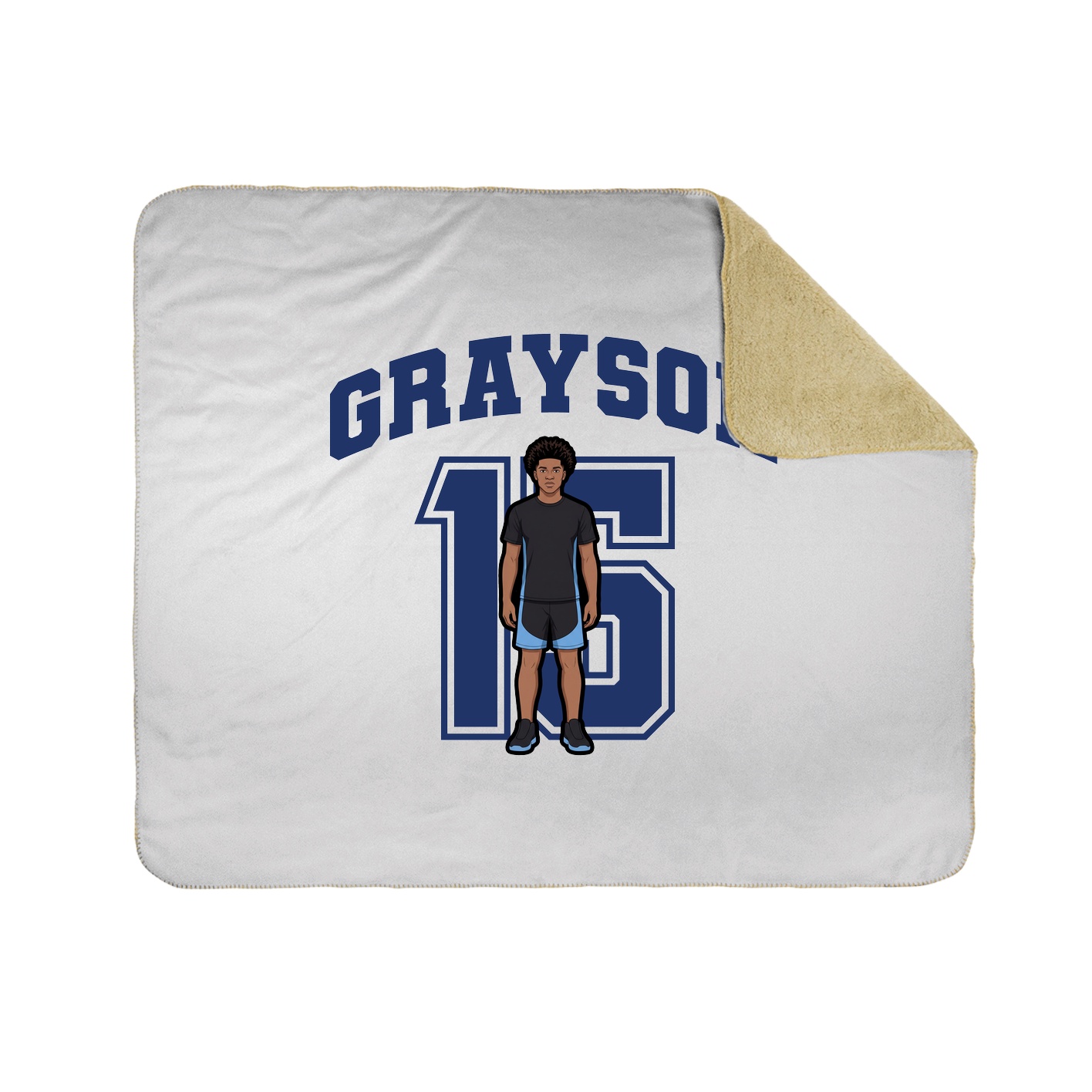 Throw Blanket — Number in White