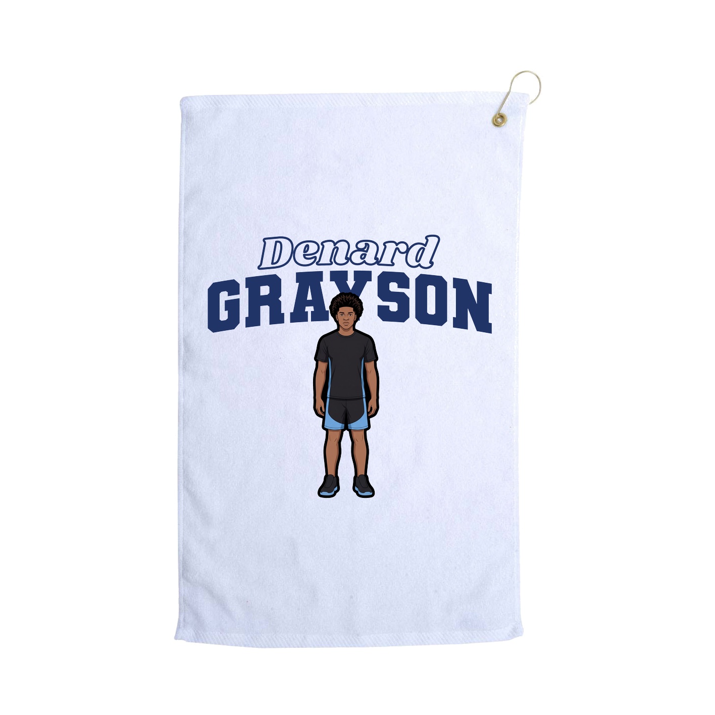 Golf Towel — Name Arch in White