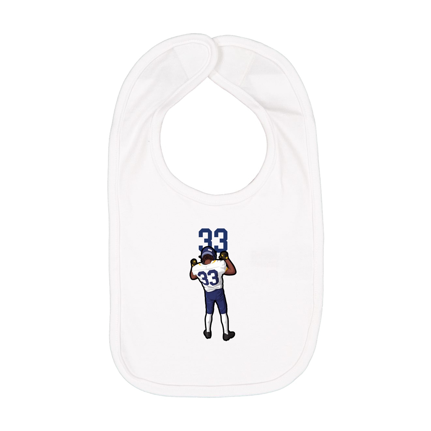 Infant Bib — Number Top in White