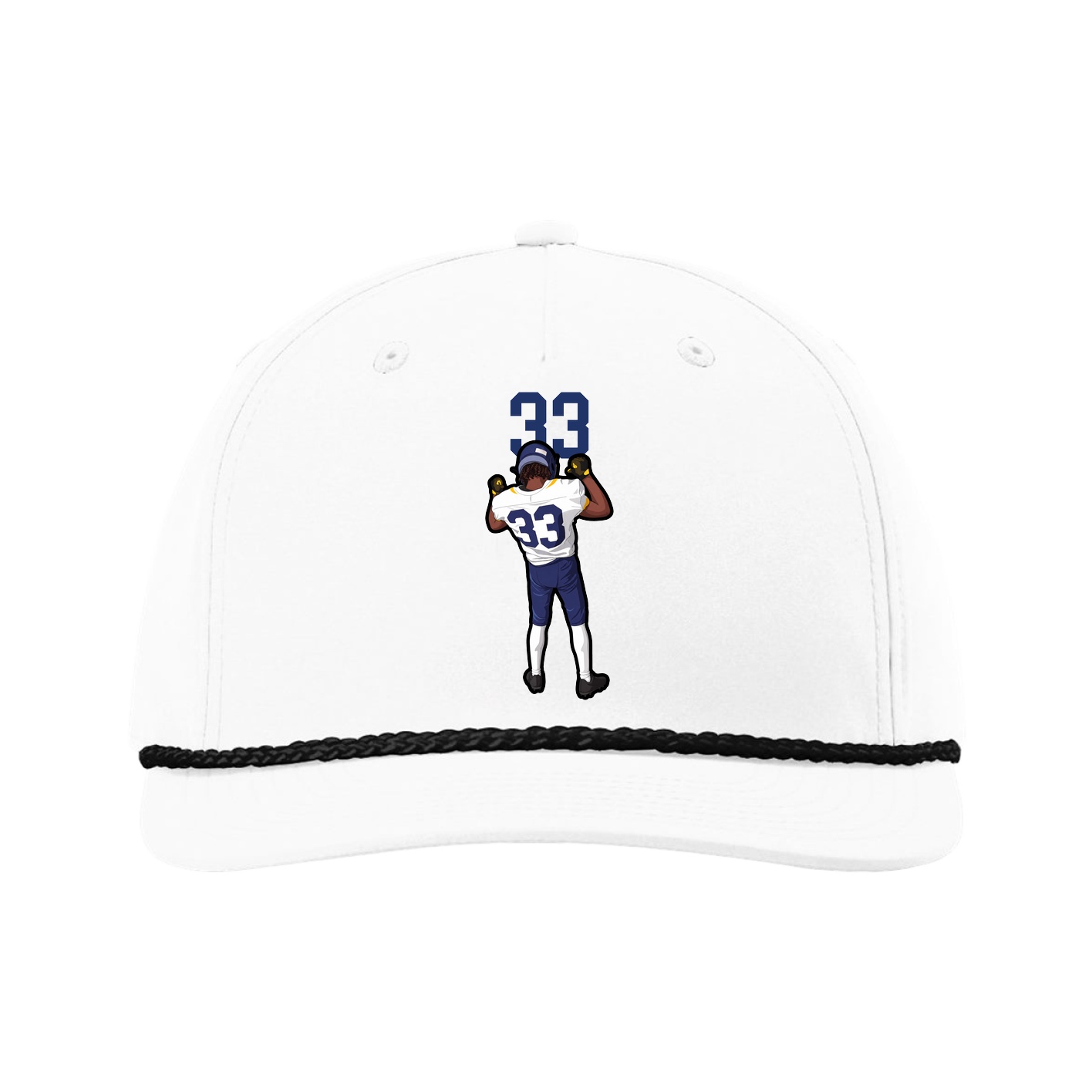 Five-Panel Classic Rope Cap — Number Top in White