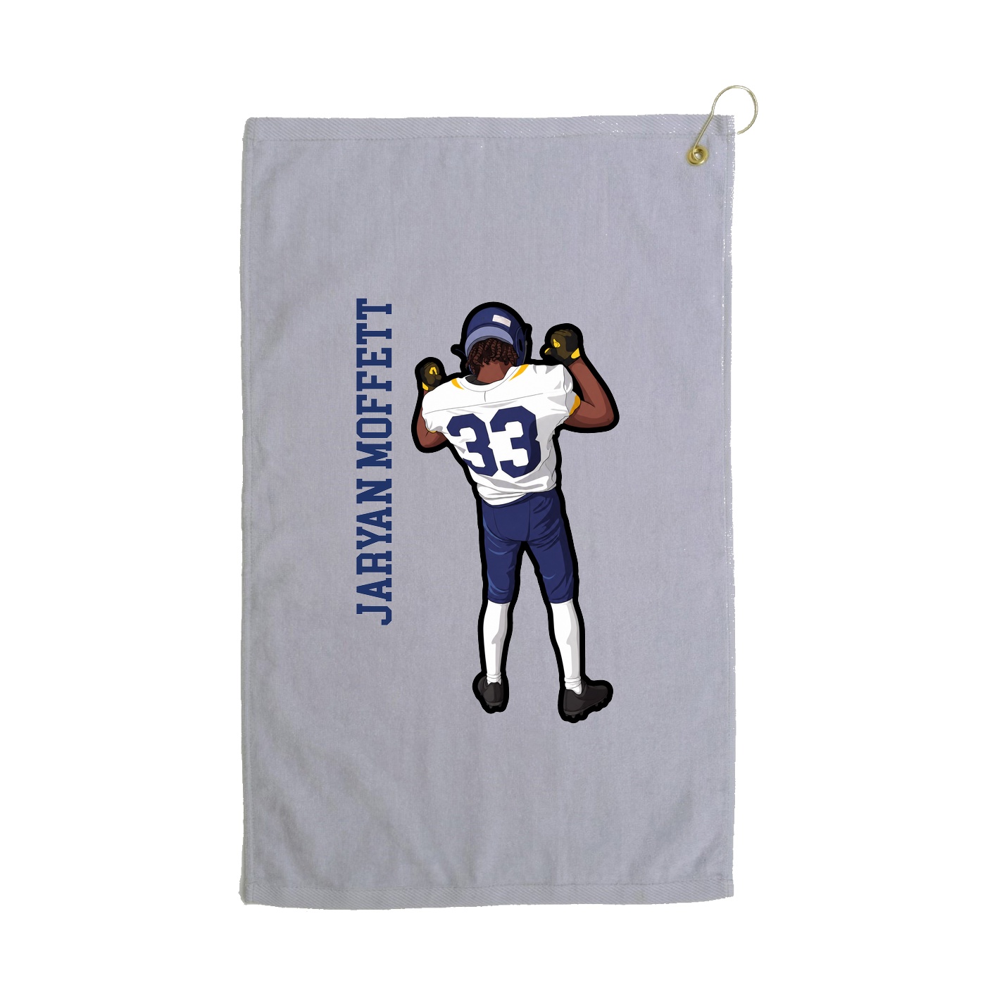 Golf Towel — Name Vertical in Grey