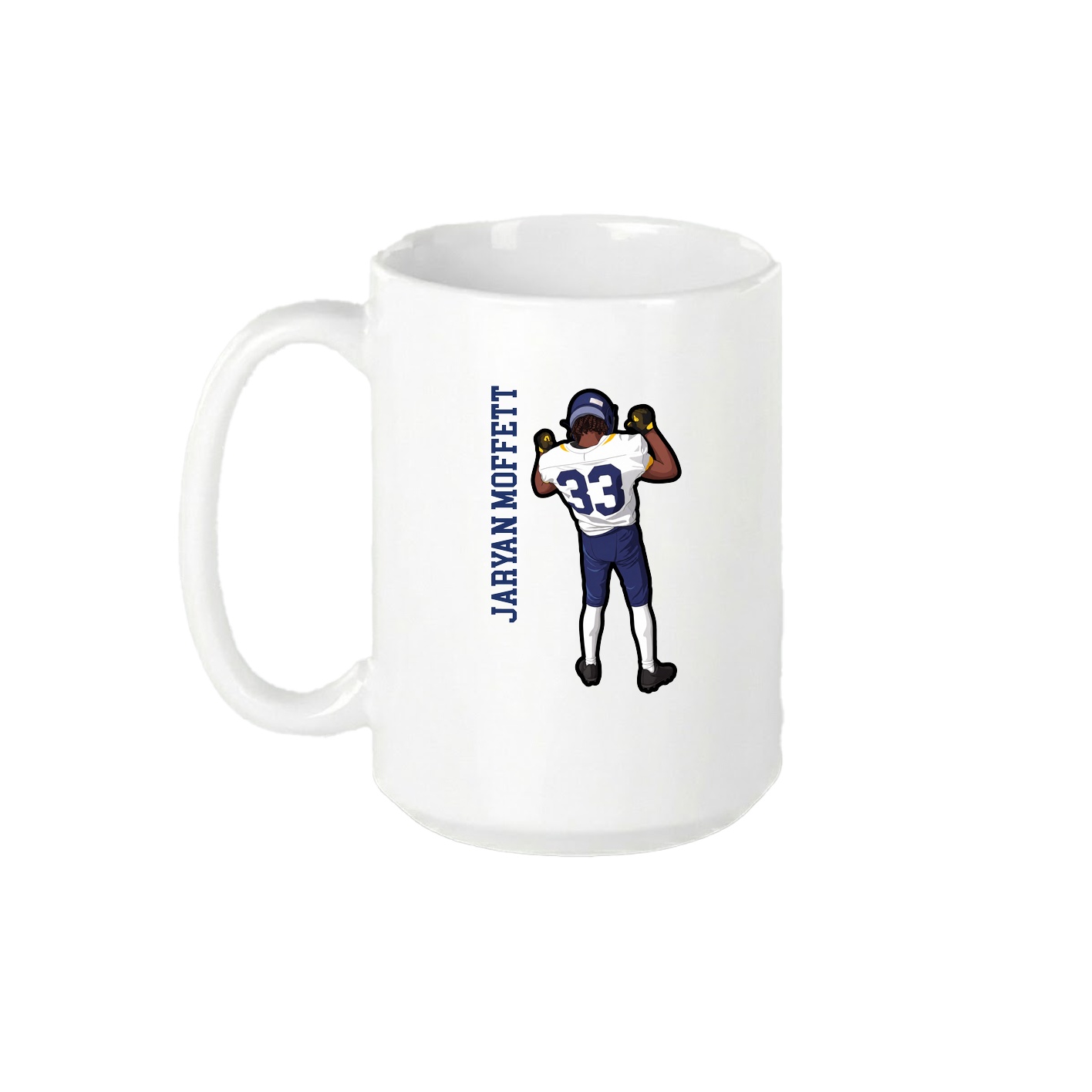 15oz Coffee Mug — Name Vertical in White