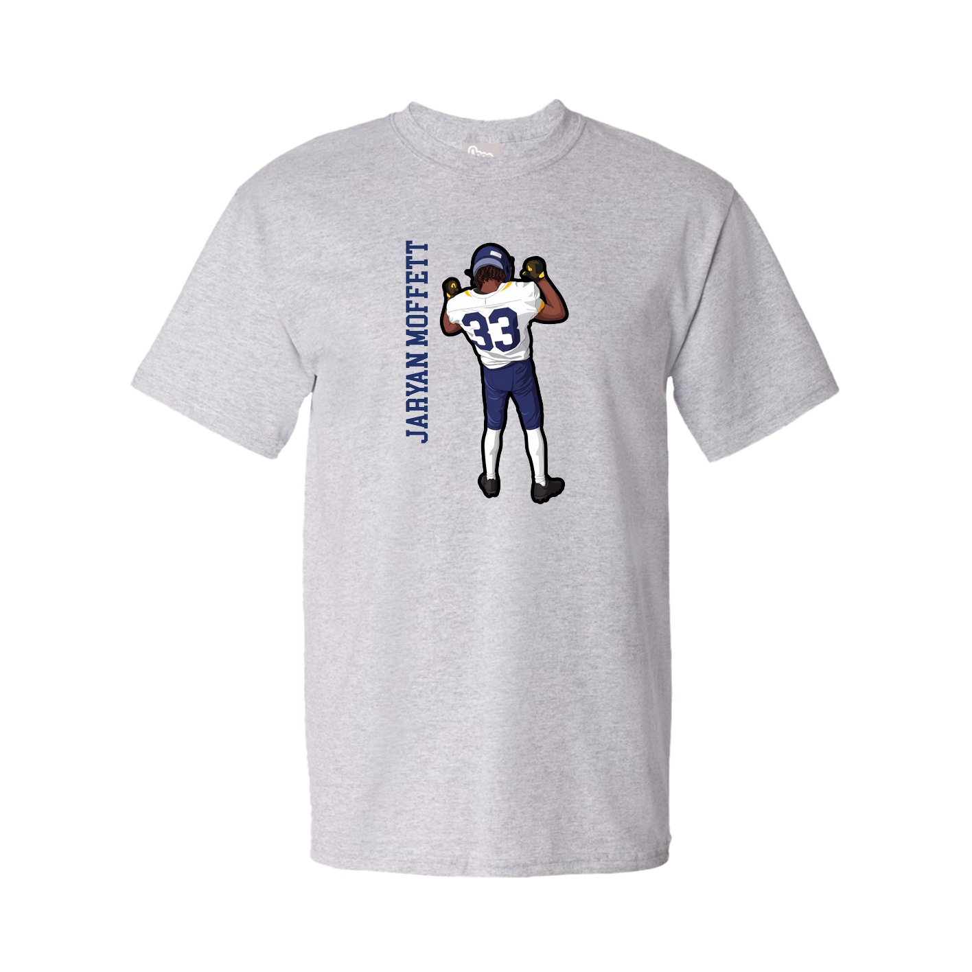 Youth Tee — Name Vertical in Grey