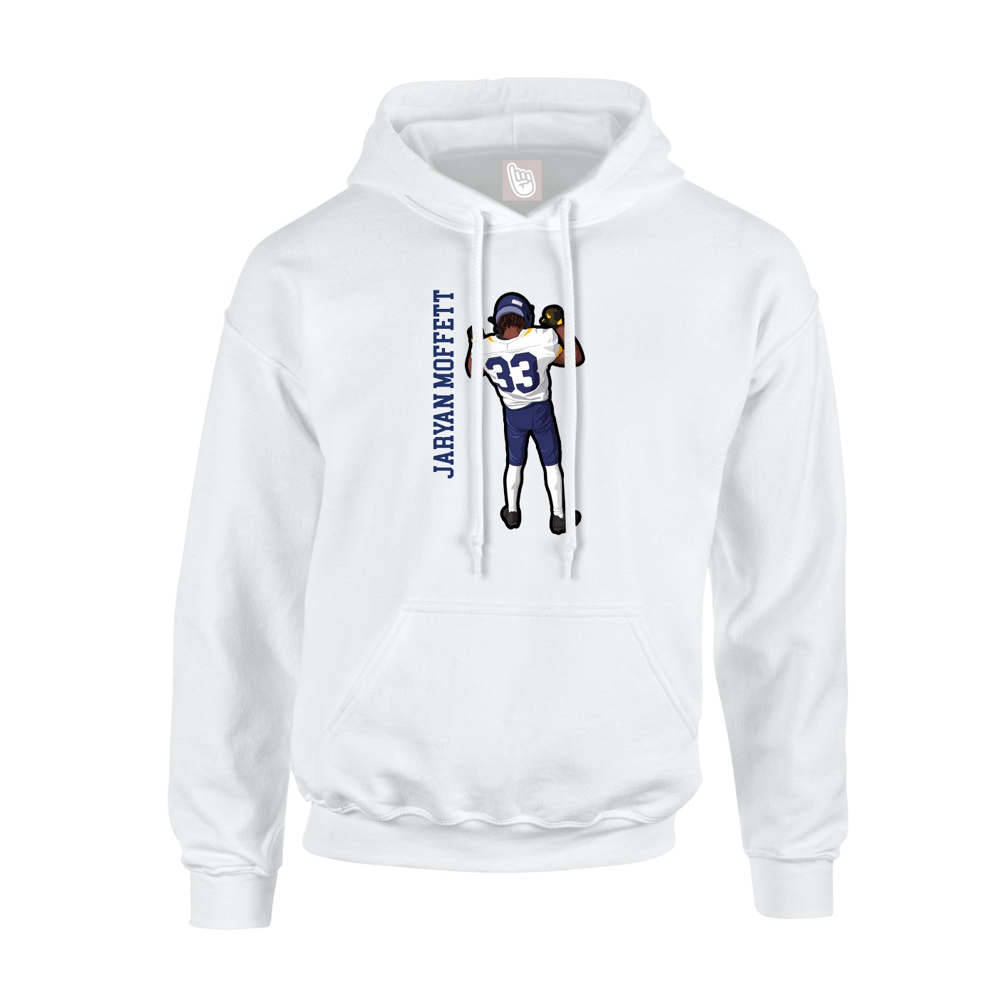 Hoodie — Name Vertical in White