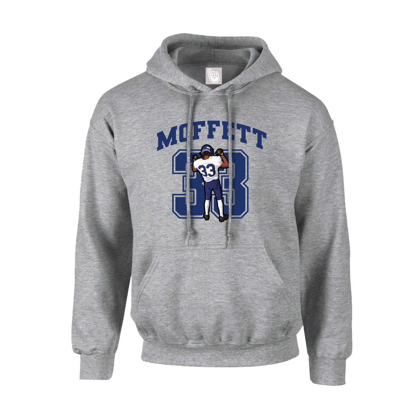 Hoodie — Number in Grey