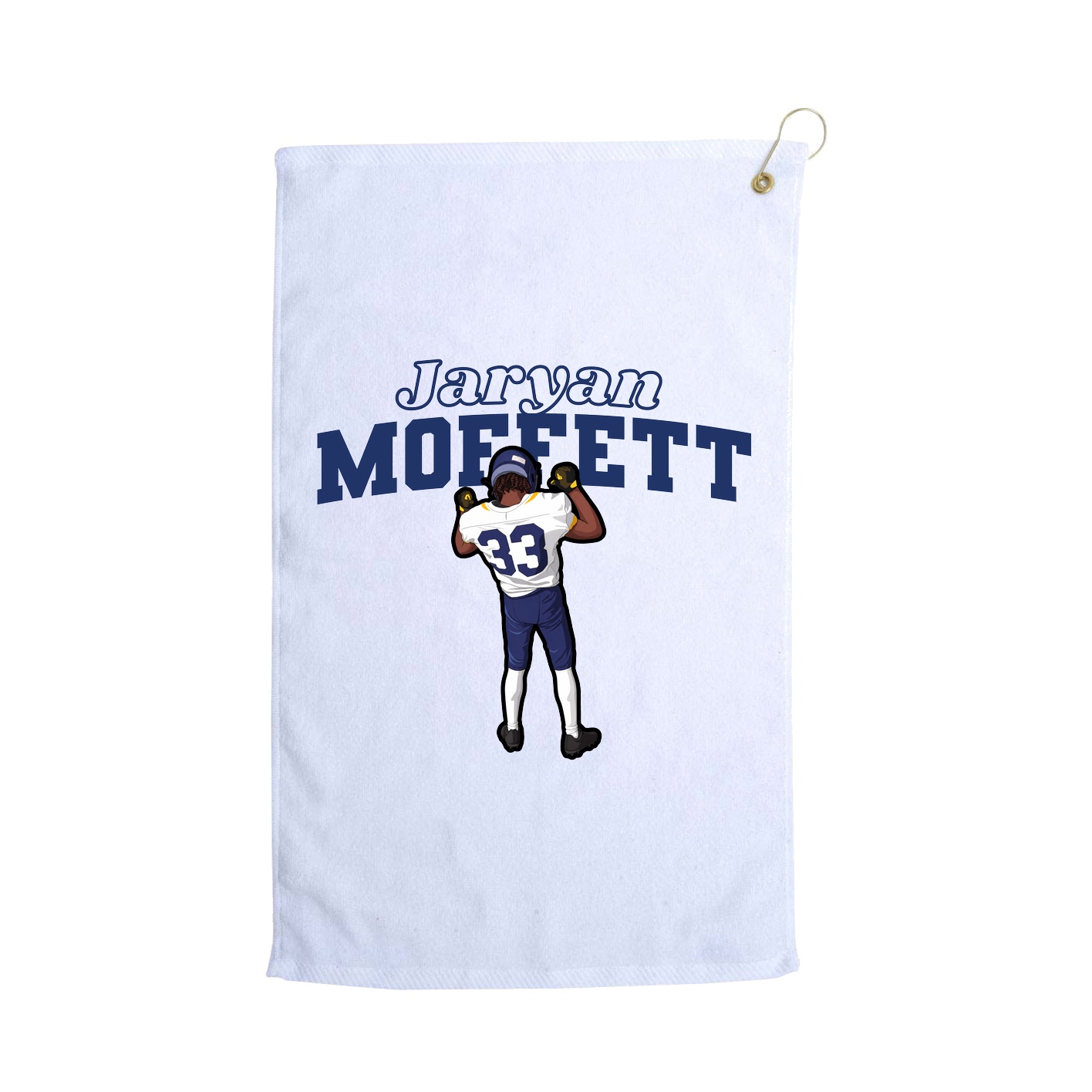 Golf Towel — Name Arch in White