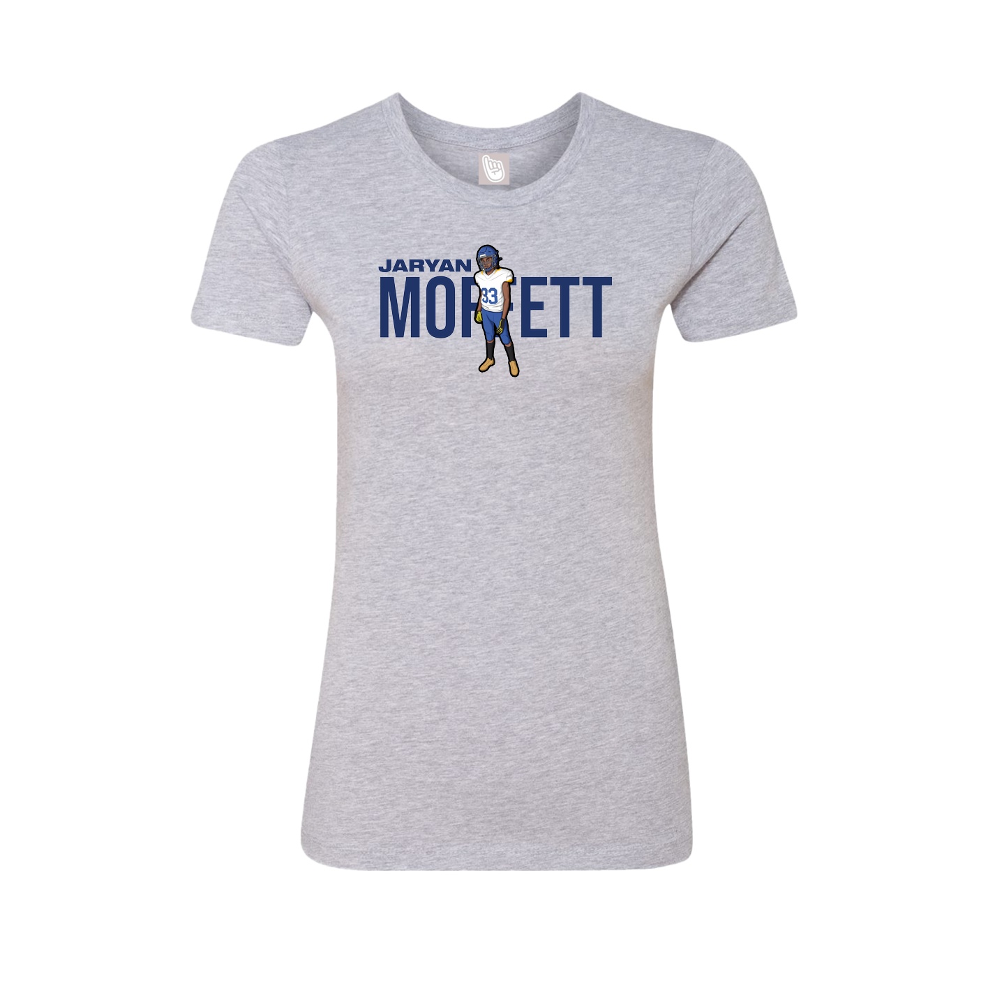 Fitted Women's Tee — Player Name in Grey