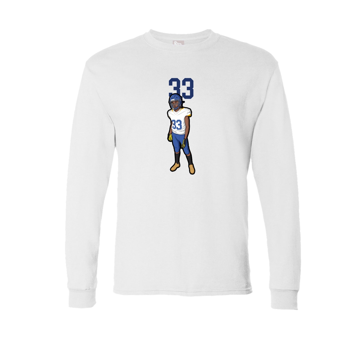 Long Sleeve Tee — Number Top in White