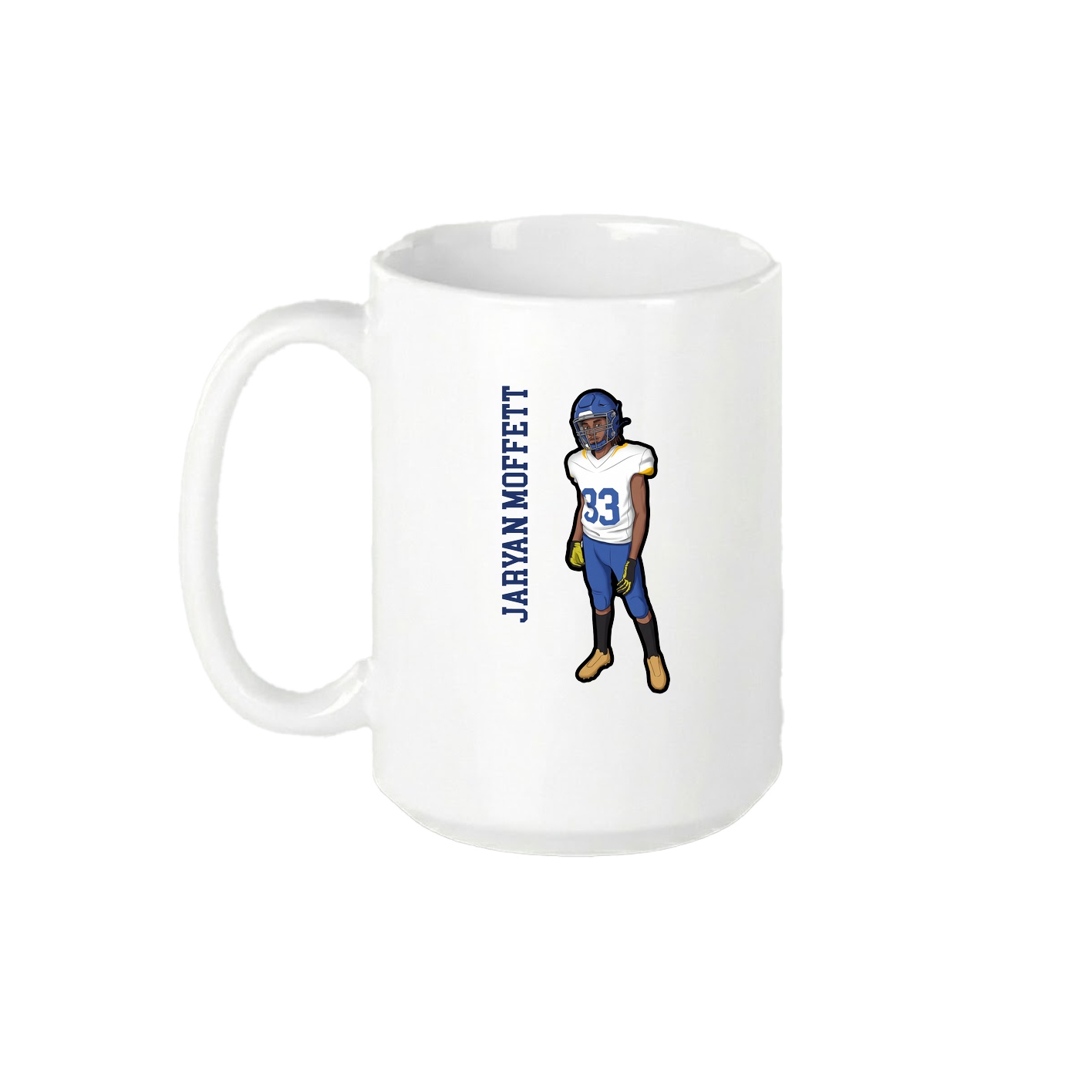 15oz Coffee Mug — Name Vertical in White