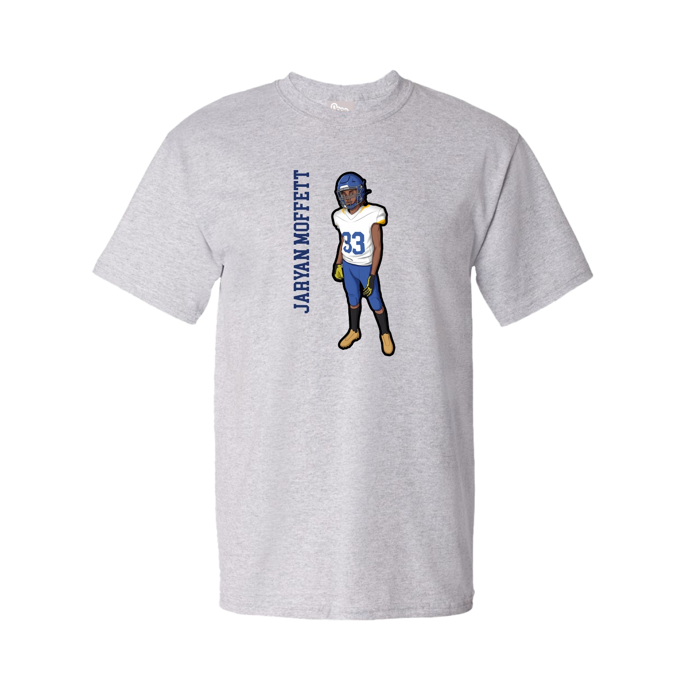 Youth Tee — Name Vertical in Grey