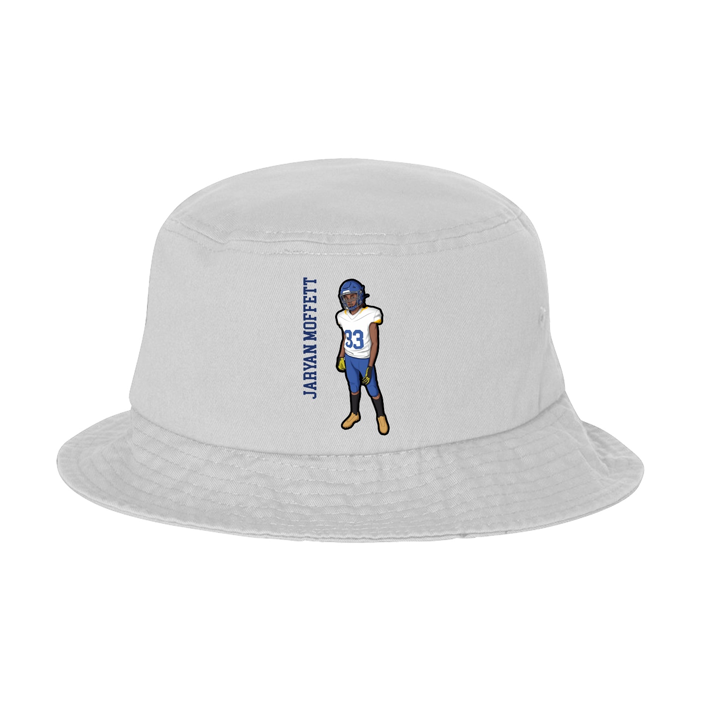 Bucket Cap — Name Vertical in White
