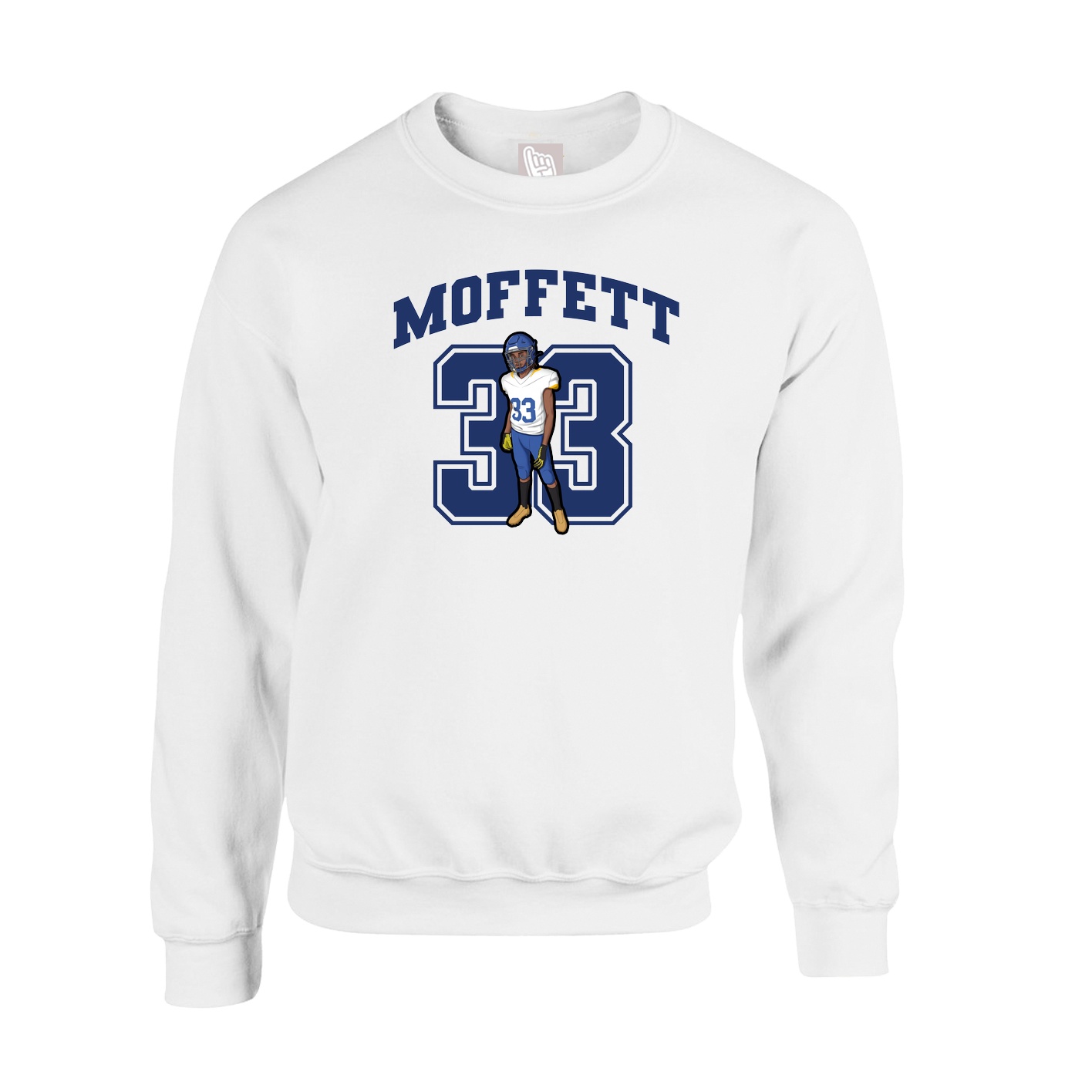 Fleece Crew — Number in White