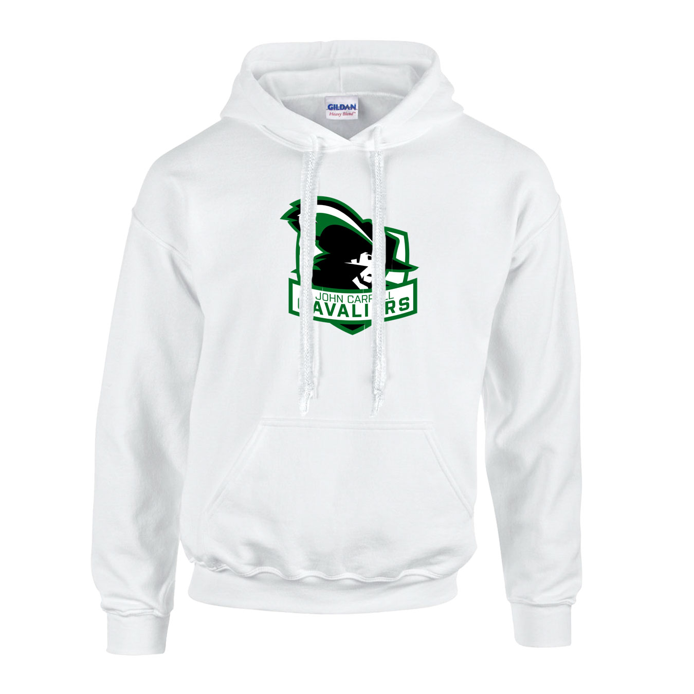 Fleece Hoodie - White - Logo Text Drop