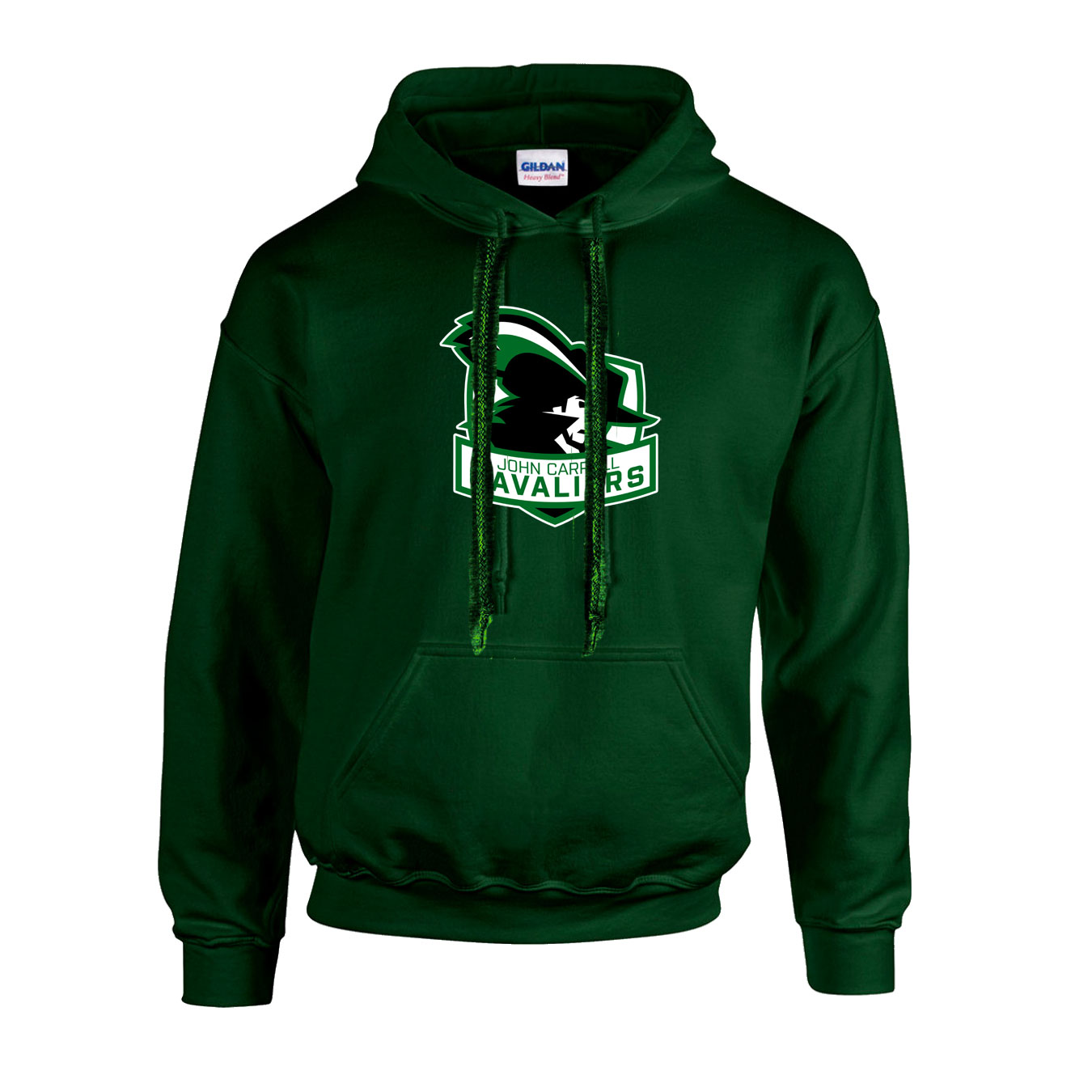Fleece Hoodie - Forest Green - Logo Text Drop