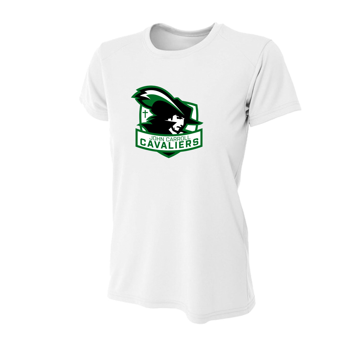 Women's Tight Fit Performance T-Shirt - White - Logo Text Drop