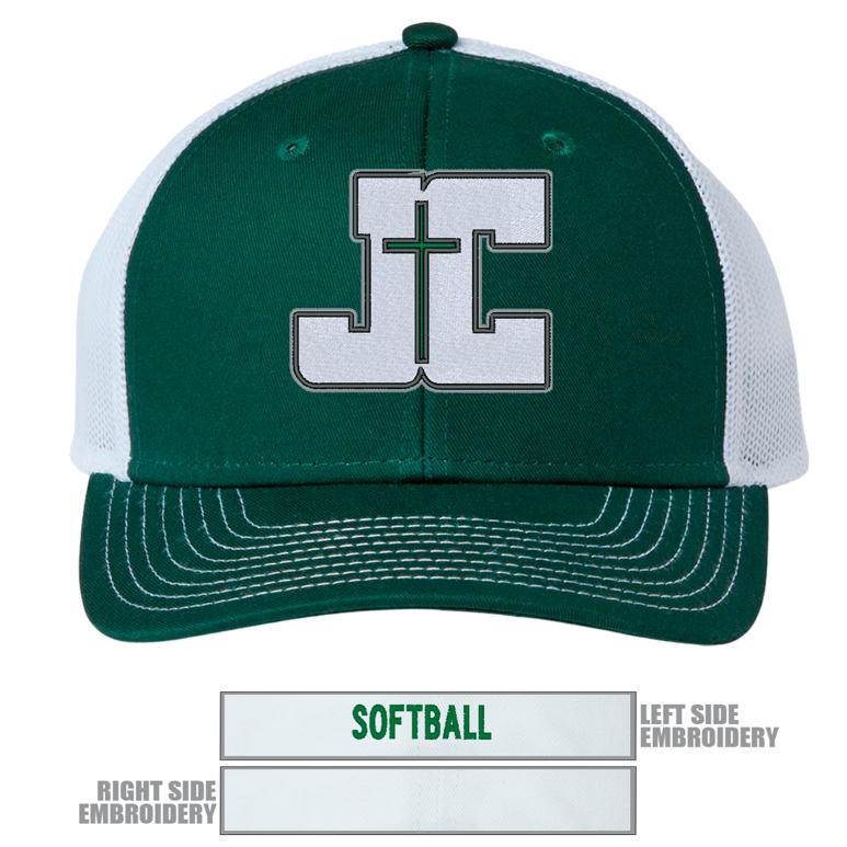 The Game Everyday Trucker Cap - Dark Green/ White - Hat Embroidery