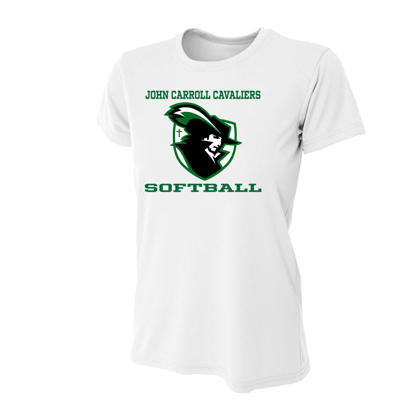 Women's Tight Fit Performance T-Shirt - White - Logo Text Drop