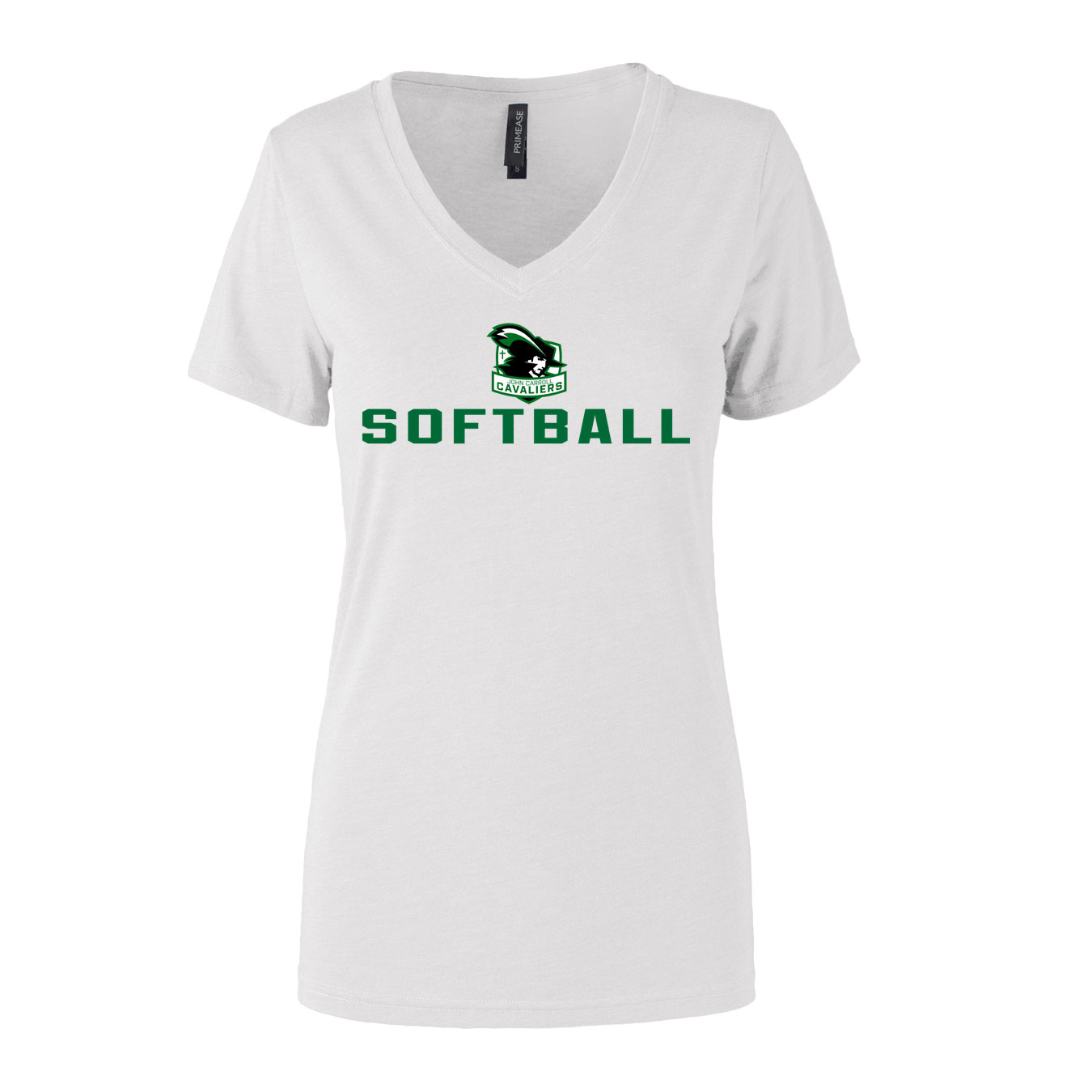 Women's Semi- Fitted Premium V- Neck T-Shirt - White - Logo Sport Name