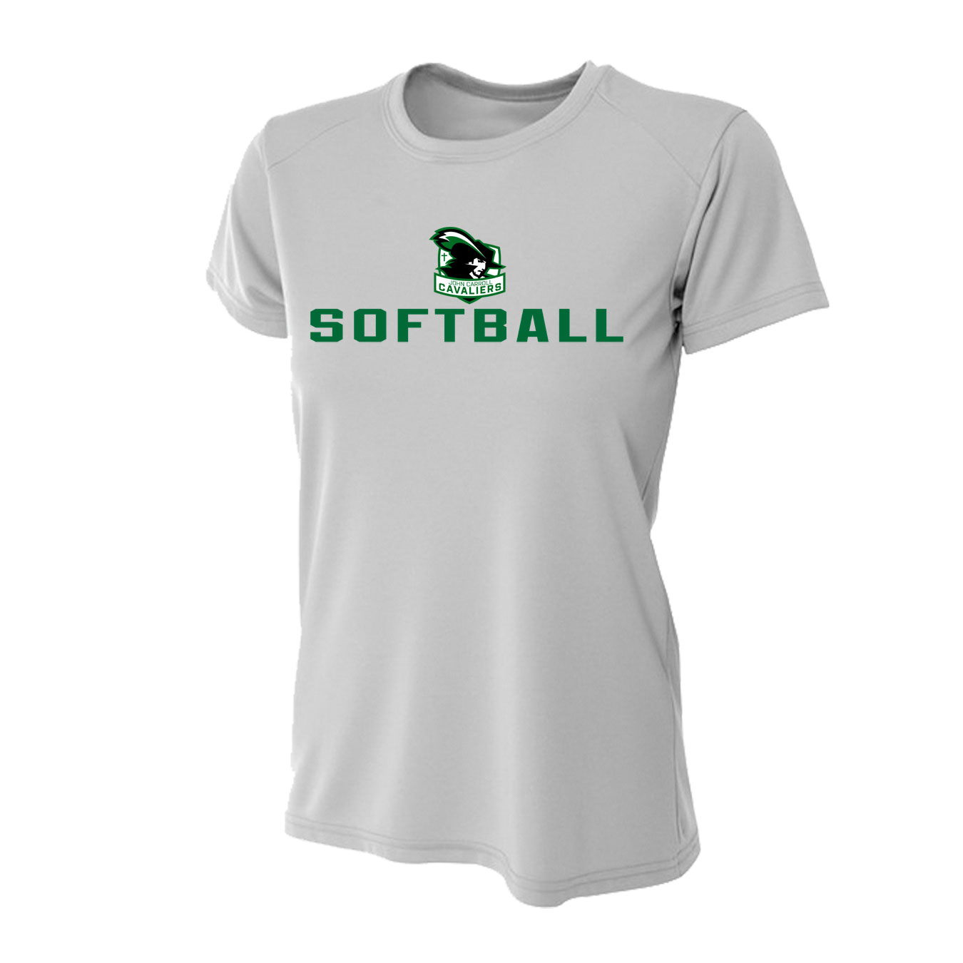 Women's Tight Fit Performance T-Shirt - Silver - Logo Sport Name