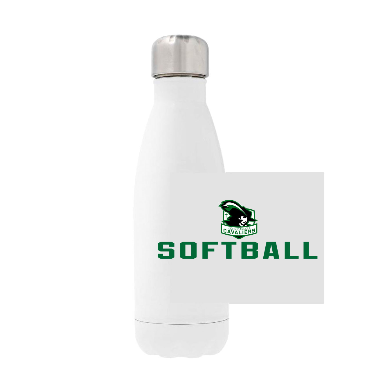 12oz Stainless Steel Water Bottle - White - Logo Sport Name