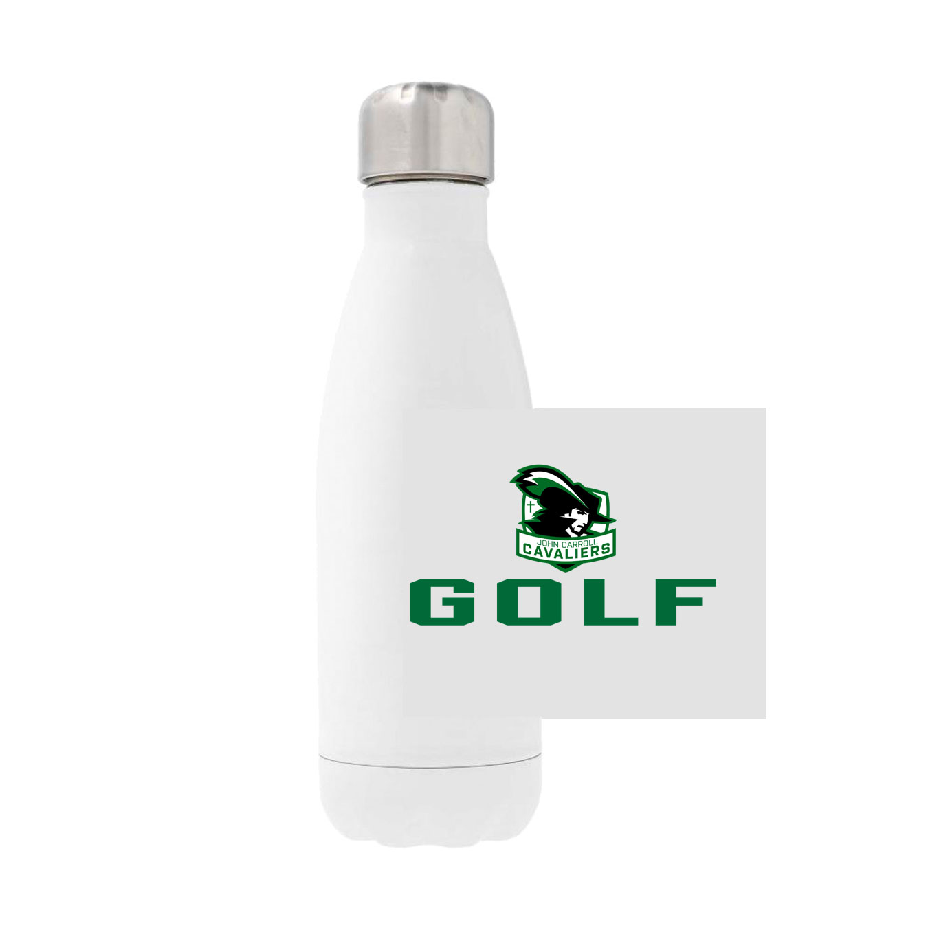 12oz Stainless Steel Water Bottle - White - Logo Sport Name