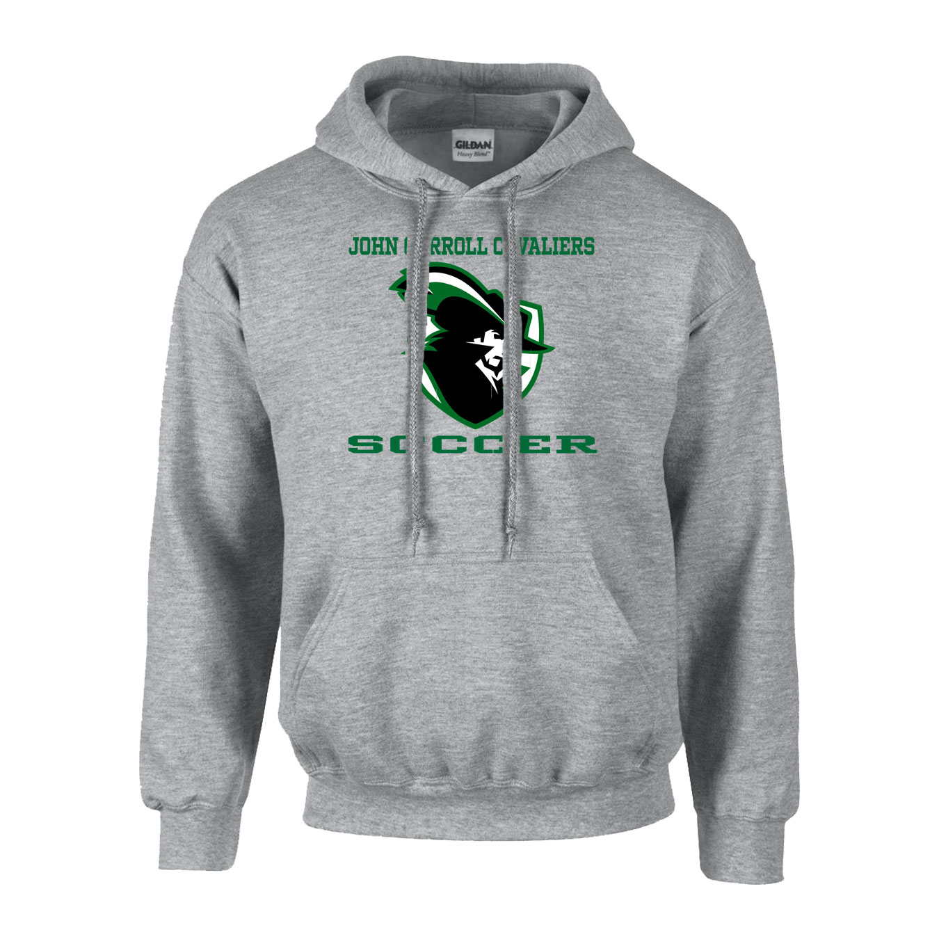 Fleece Hoodie - Sport Grey - Logo Text Drop