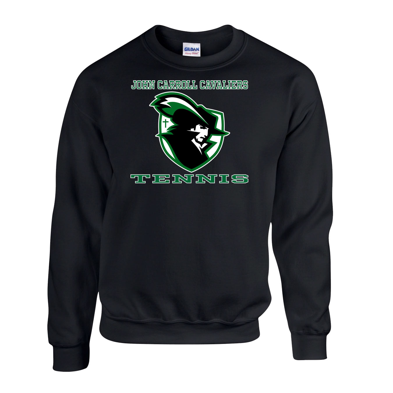 Fleece Crewneck - Black - Logo Text Drop