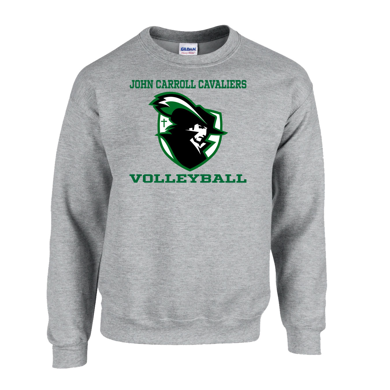 Fleece Crewneck - Sport Grey - Logo Text Drop