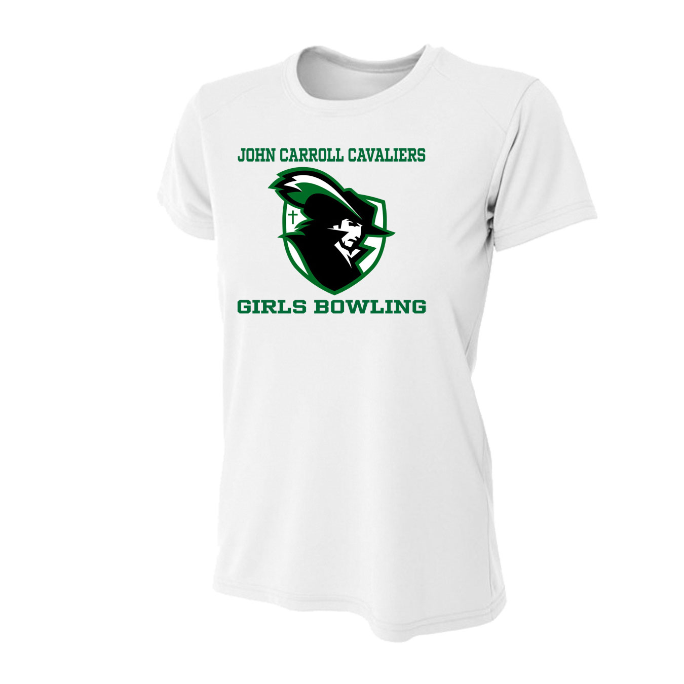 Women's Tight Fit Performance T-Shirt - White - Logo Text Drop