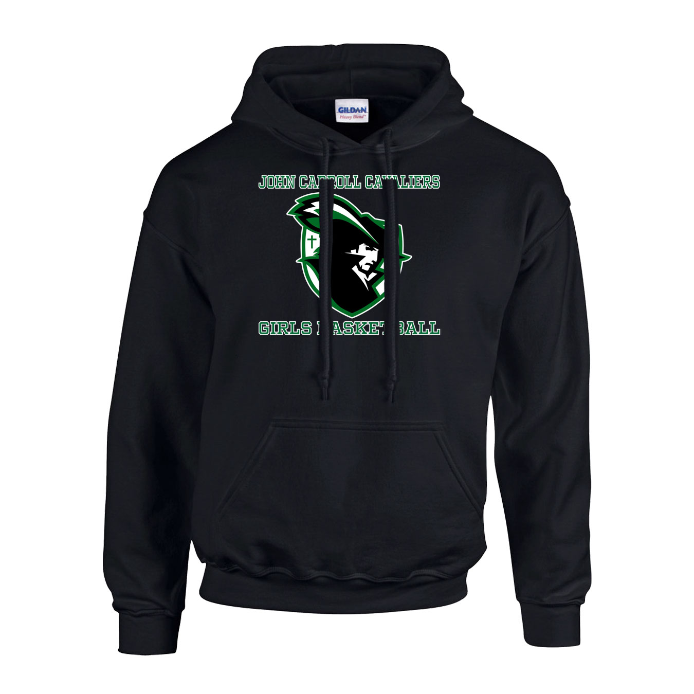 Fleece Hoodie - Black - Logo Text Drop