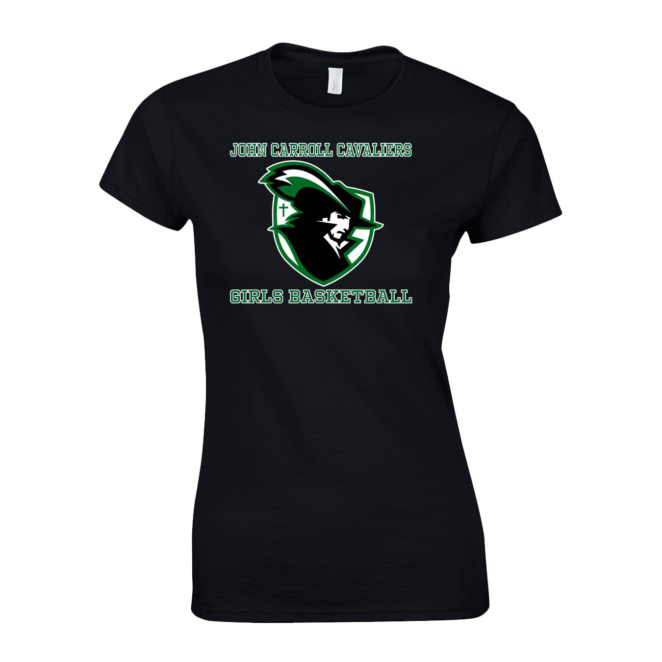 Women's Semi-Fitted Classic T-Shirt - Black - Logo Text Drop