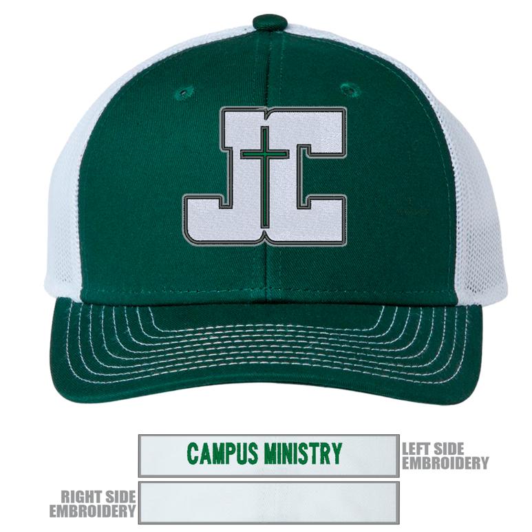 The Game Everyday Trucker Cap - Dark Green/ White - Hat Embroidery