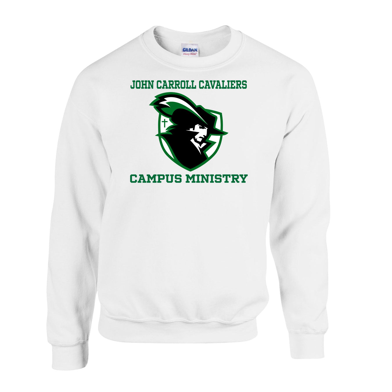 Fleece Crewneck - White - Logo Text Drop