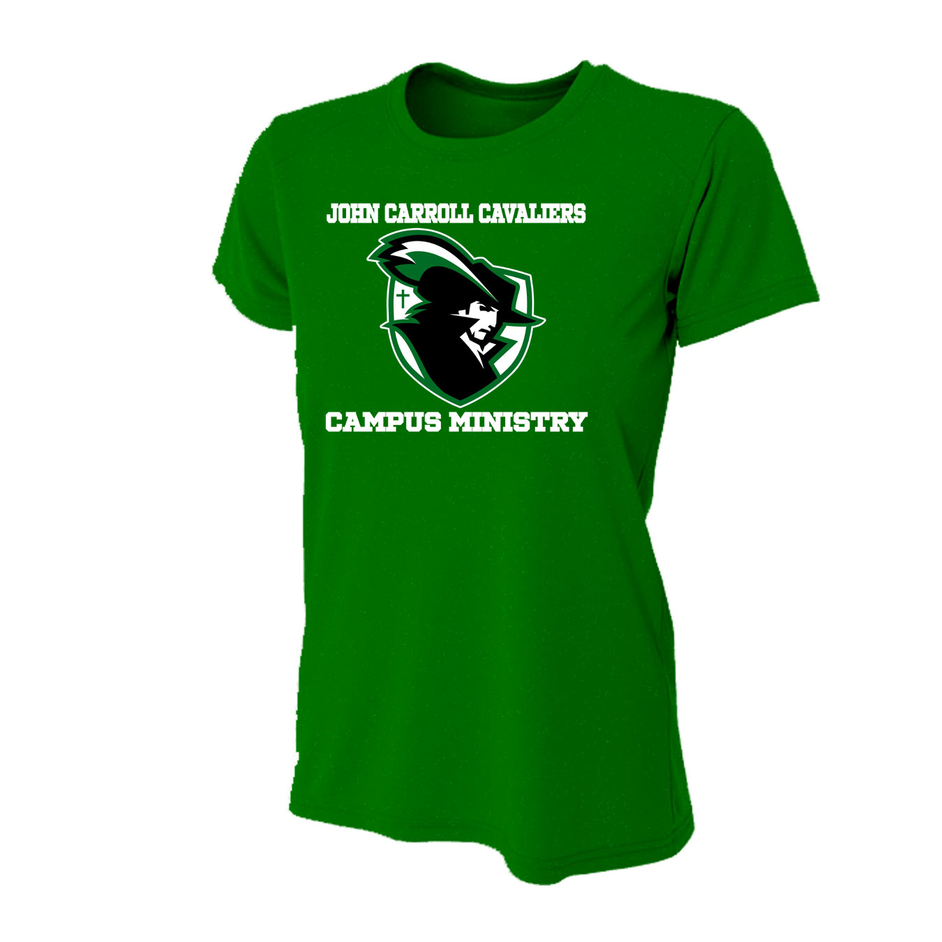 Women's Tight Fit Performance T-Shirt - Kelly - Logo Text Drop