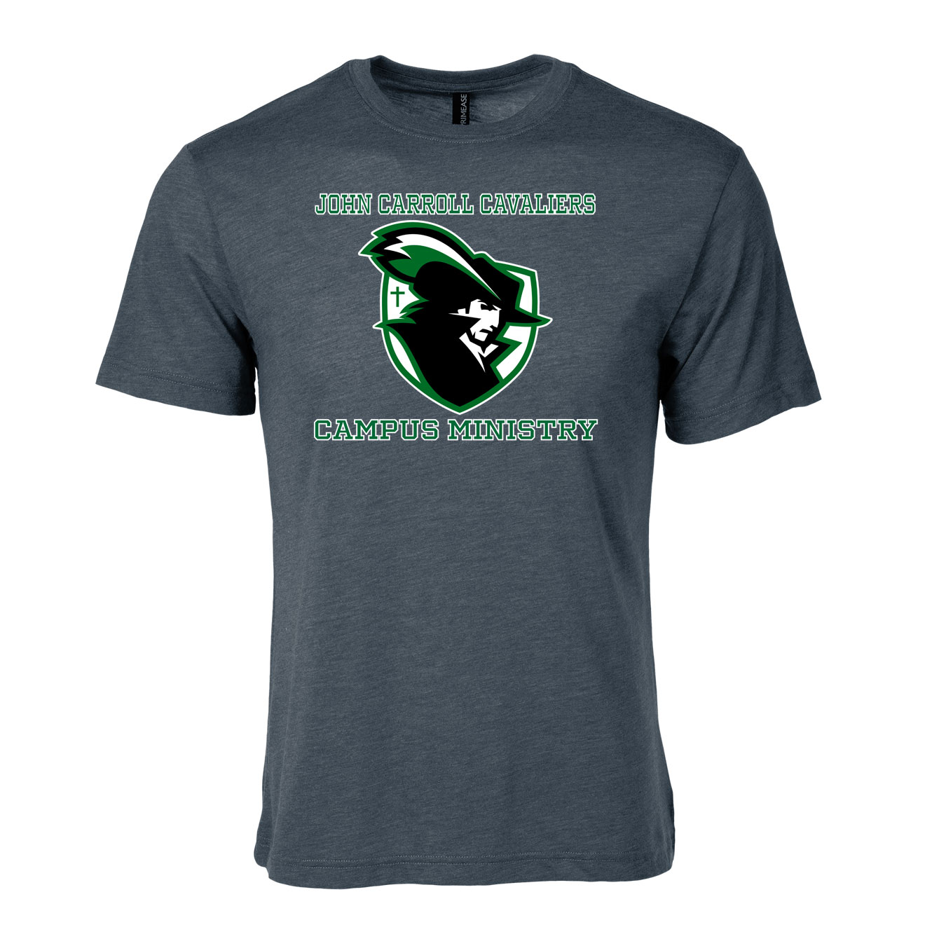 Men's Triblend T-Shirt - Charcoal Heather - Logo Text Drop