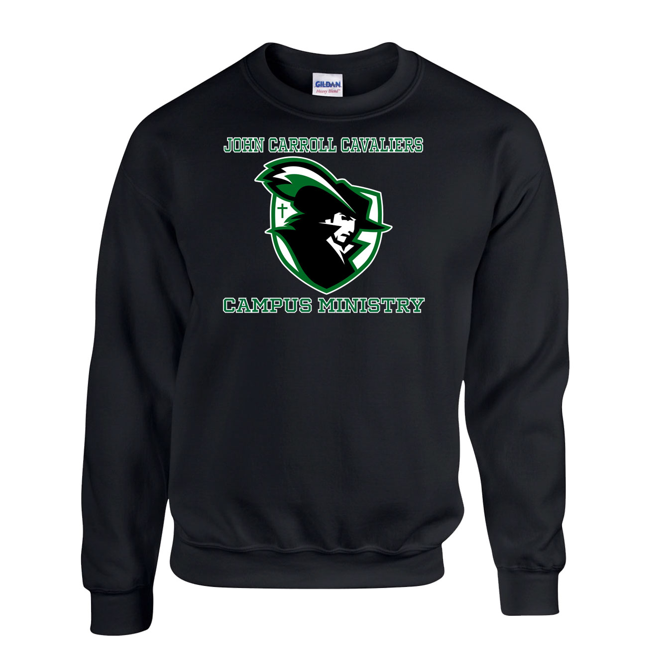 Fleece Crewneck - Black - Logo Text Drop