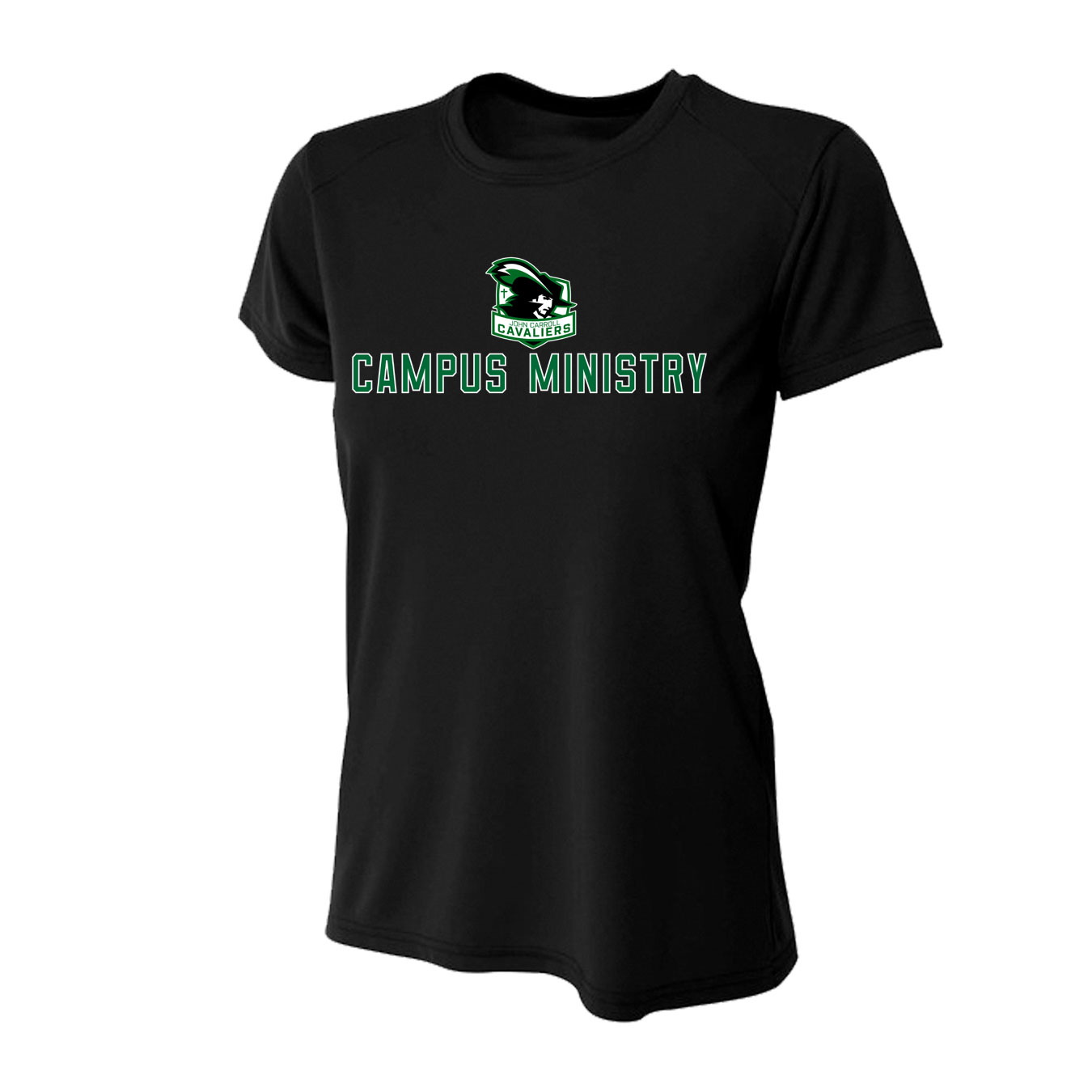 Women's Tight Fit Performance T-Shirt - Black - Logo Sport Name